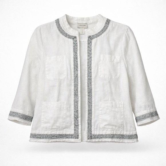 Chico's Jackets & Blazers - Chico's White and silver Women's Blazer
